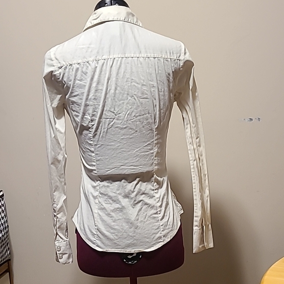 Elegant White Women's Button-Up Shirt - Picture 3 of 3